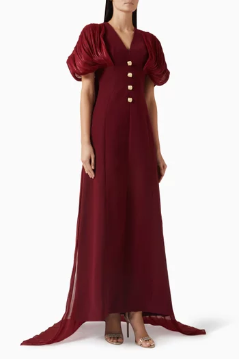 Lille Drape Gown in Crepe & Organza