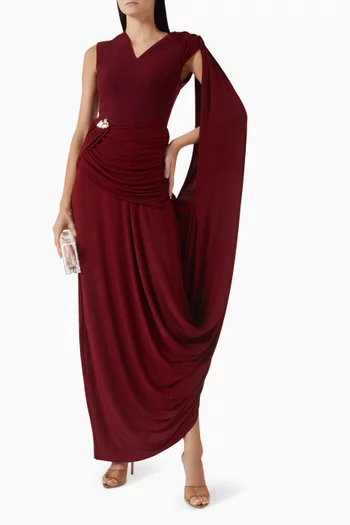 Savannah Drape Dress in Crepe & Jersey