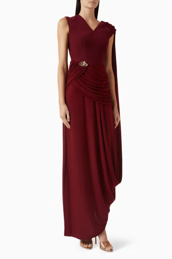 Savannah Drape Dress in Crepe & Jersey