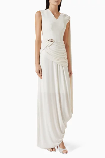 Savannah Drape Dress in Crepe & Jersey