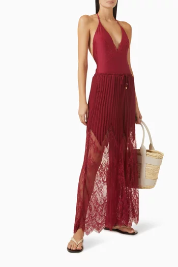 بنطال شارون للارتداء فوق ملابس السباحة شيفون ودانتيل