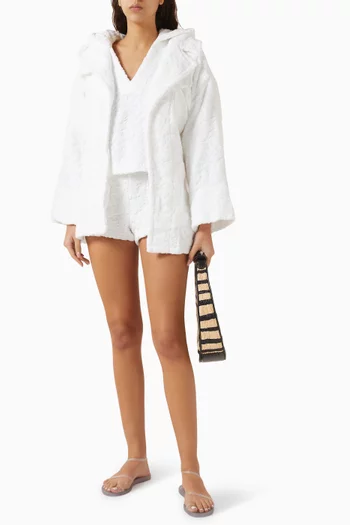 شورت أميا للارتداء فوق ملابس السباحة قطن تيري