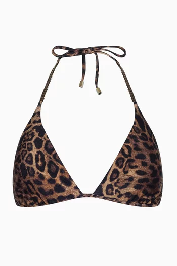 Annabelle Leopard-print Triangle Bikini Top