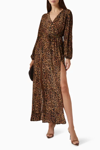 Sara Leopard-print Cover-up Maxi Dress