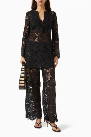 بنطال جيرالدين بنقشة بيزلي كروشيه