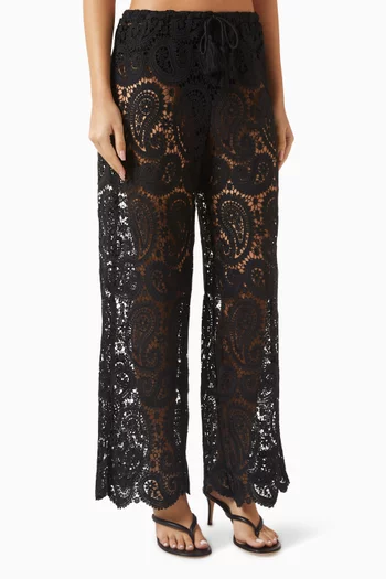 بنطال جيرالدين بنقشة بيزلي كروشيه