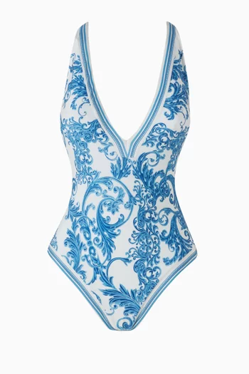 لباس سباحة ليزا قطعة واحدة بنقشة باروكية