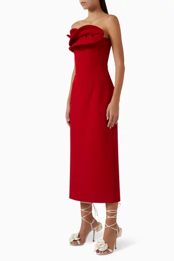 Sculptural Midi Dress in Stretch-wool