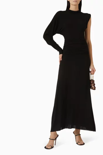 فستان ديدي بحافة غير متماثلة مزيج تينسيل