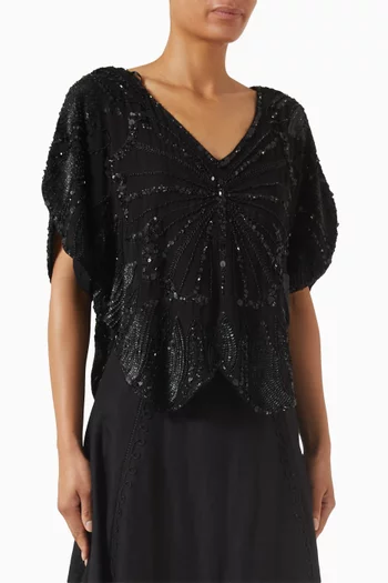 Chloe Embroidered Top in Georgette