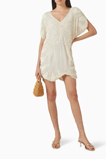 فستان كليو مزين بتطريزات جورجيت