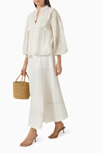 تنورة ماريلين مزيج كتان