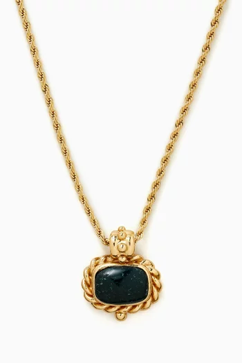 Amarante Green Jasper Necklace in Gold-plated Metal