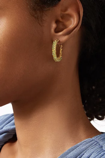 Lyre Hoop Earrings in Gold-plated Metal