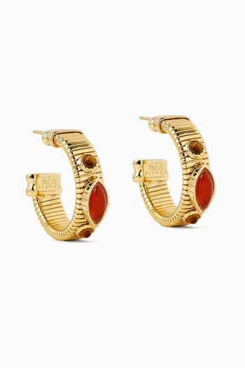 أقراط دائرية سترادا معدن مطلي بالذهب