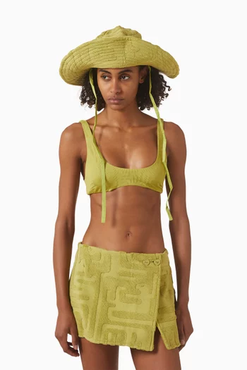 قبعة شمس بملمس بارز قطن تيري