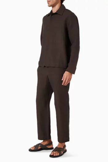 Elasticated Pants in Linen