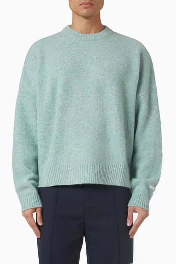 Knitted Crewneck Sweater in Mohair