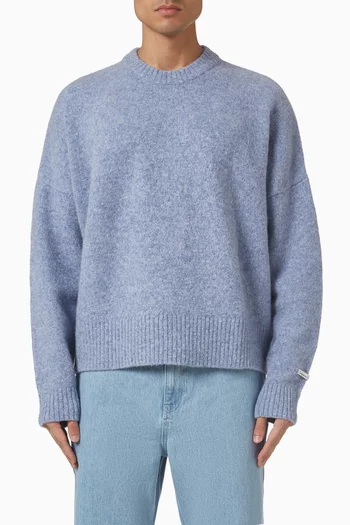 Knitted Crewneck Sweater in Mohair
