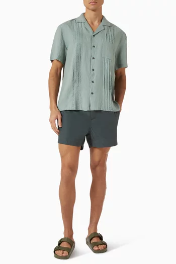 Pintuck Camp Shirt in Linen