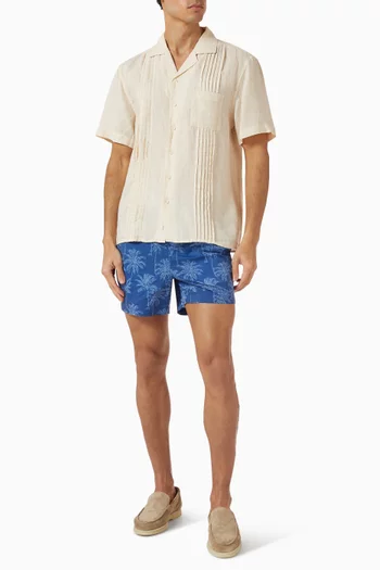 Pintuck Camp Shirt in Linen