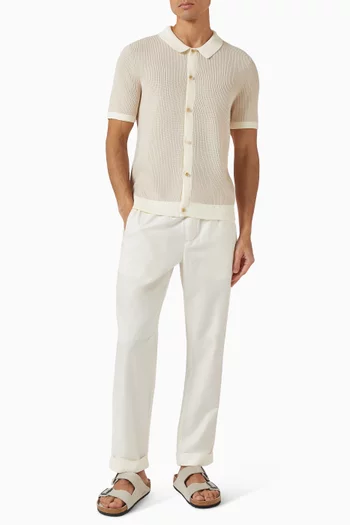 بنطال رياضي بحواف مطاطية قطن وكتان