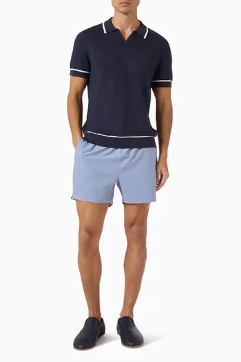 Johnny Collar Polo Sweater in Linen-knit