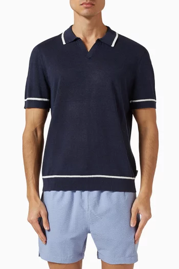 Johnny Collar Polo Sweater in Linen-knit