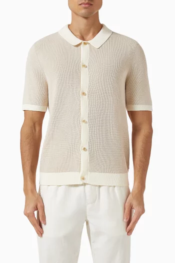 Button-up Sweater in Cotton-linen
