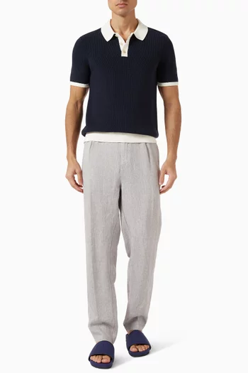 Polo T-shirt in Cotton Linen-knit