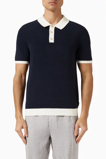 Polo T-shirt in Cotton Linen-knit
