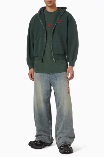 تي شيرت كلاسيكي بغصني أوراق الغار وقصة فضفاضة قليلاً جيرسيه سريع الجفاف