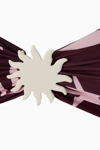 Maple Printed Bandeau Bikini Top