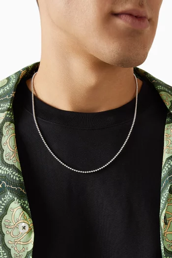 قلادة بتصميم سلسلة بكرات فضة إسترلينية