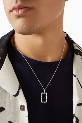 قلادة بتصميم إطار صورة فضة إسترلينية