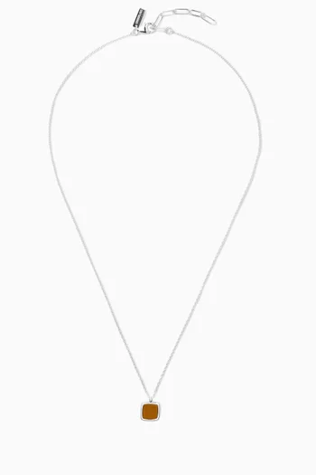 قلادة بدلاية مرصعة بحجر عين النمر فضة إسترلينية