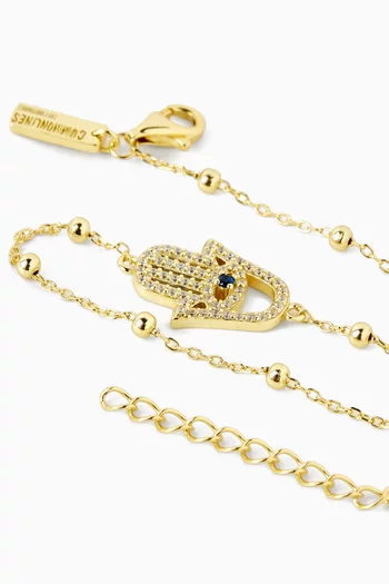 Hamsa Ball Bracelet in 14kt Gold-plated Silver