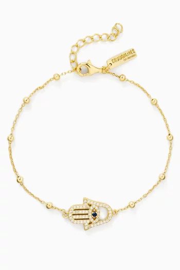 Hamsa Ball Bracelet in 14kt Gold-plated Silver