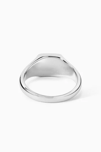 Onyx Cushion Signet Ring in Sterling Silver
