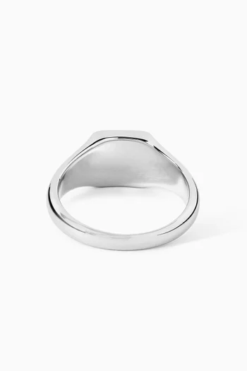 Onyx Cushion Signet Ring in Sterling Silver