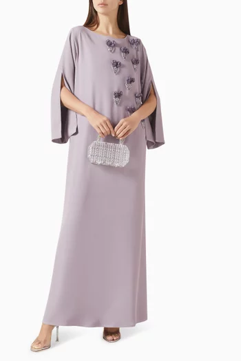 Embellished Kaftan in Crepe