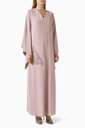 Embellished Kaftan in Crepe