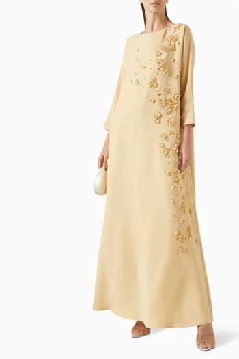 Embellished Kaftan in Crepe