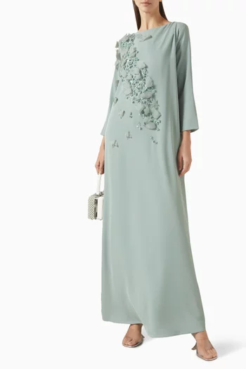 Embellished Kaftan in Crepe