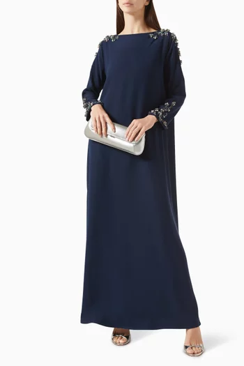 Embellished Kaftan in Crepe