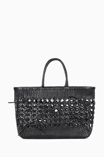 حقيبة يد بيسكويت جلد مجدول