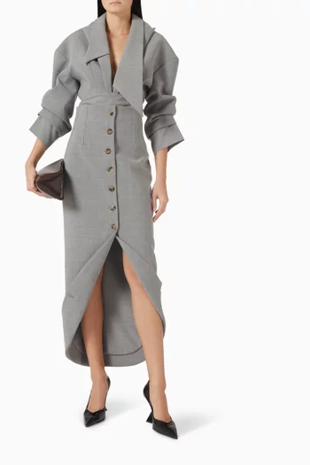 تنورة بقصة ضيقة مزيج صوف