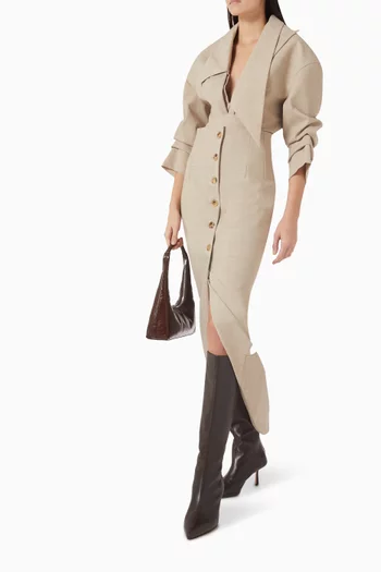 تنورة بقصة ضيقة مزيج صوف