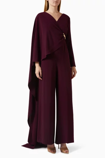 V-neck Cape Jumpsuit