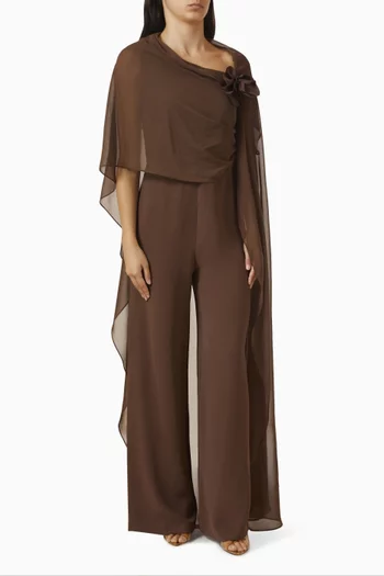 One-shoulder Jumpsuit in Crepe